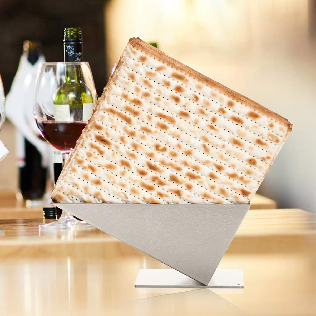 מציון פירמידה - מתקן למצות לחג הפסח מעוצב כפירמידה מצרית - צבע: כסף